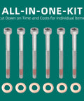 Lower Fuel Injector Nozzle Seal Copper And Bolt Washer Kit for Dodge Sprinter Diesel with 6 bolts and washers