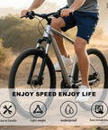 Cyclist riding mountain bike equipped with 7 Speed Right Twist Shifter Lever For Mountain Bike, Commuter Bike, And Folding Bike on path