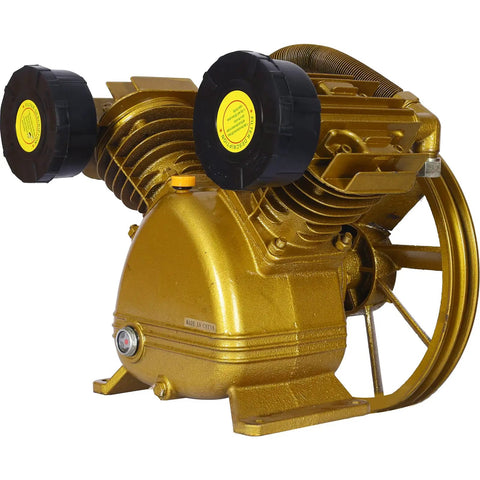 Heavy Duty 5.5HP V-Type Air Compressor Pump Head, Dual Cylinder 2 Piston Design, Premium Cast Iron Construction, Delivers Massive 21CFM At 115 PSI For Professional Workshops And High Demand Pneumatic Tools