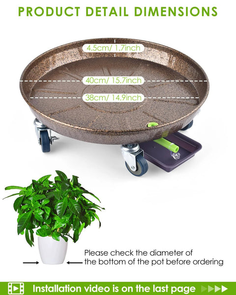 Lockable Plant Caddy with Wheels