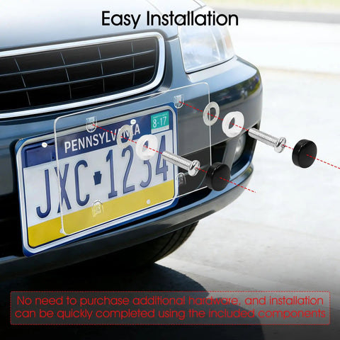 2-Pack Clear License Plate Covers With Screws And Caps, 12.2 X 6.3 Inches, Universal Fit For RVs, Sedans, And SUVs, Easy Installation