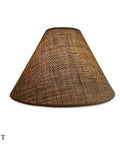 Hardback Lamp Shade Burlap Exterior With Off White Lining 5 X 14 X 9.5 Inches, V Notch Fitter, lit view