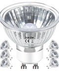 50W GU10 Halogen Bulbs For Candle Warmer Lamps And Wax Warmers 6 Pack MR16 GU10 120V Warm White 2800K Dimmable displayed