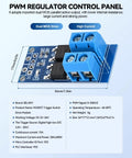 Six Piece Dual High Power MOSFET Trigger Switch Drive Module Kit With 0-20KHz PWM Adjustment, electronic control board close-up