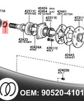 Diagram showing components of rear axle shaft snap ring set for Toyota 4Runner FJ Cruiser Tacoma 2003-2025 models