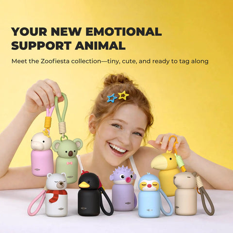 Snag This On The Fly Mini Insulated Water Bottle Featuring Double Wall Vacuum Seal Technology, Portable Coffee Cup And Travel Tumbler, Adorable Capybara Print Bag Friendly Hydration Gear For Gym Or Office with cute animal designs.