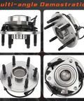 Front Wheel Hub And Bearing Assembly Pair For Chevy Silverado Sierra 1500 1999 To 2006 Tahoe Yukon Escalade Suburban 2000 To 2006 Express Savana 1500 2500 2003 To 2013 Fits GMC Models, multi-angle view