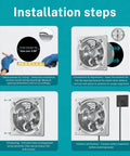 Installation steps for 6 Inch Exhaust Fan That Rocks For Kitchen Attic Shop Garage With Damper 308 CFM At 38W Power Cord Included.