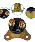 Starter Solenoid Relay For Predator 420cc Engine And Honda GX Series GX390 GX340 with copper contacts, top and side view.