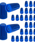 30 Pack Waterproof Wire Connectors For 12-22 AWG Cables Outdoor Sealed Twist Nuts Caps Ideal For Landscape Lighting Irrigation Valves And Wet Location Installations Blue