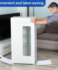Person using Two Pack Appliance Sliders for Refrigerators With Pull Straps Plastic Glide Furniture Moving Slides for Tile Floors
