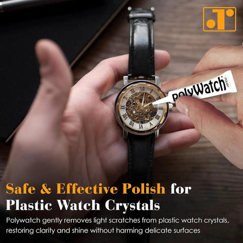PolyWatch Plastic Watch Scratch Remover Polish With Microfiber Cloth 2 Pack Pro Grade Polish For Acrylic Watch Crystal Repair