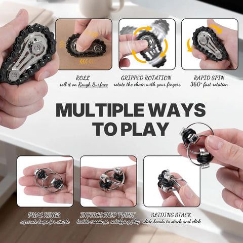 5 Pcs Fidget Toys Set For Adults With Magnetic Slider, Clicker, Spinner, Infinite Flipper, Tactile Chain And More usage guide