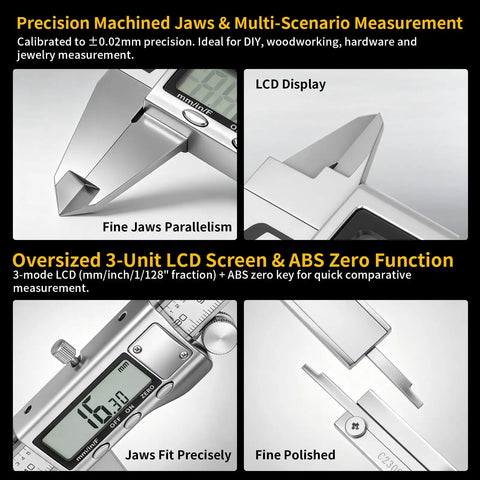 Six Inch Digital Vernier Caliper With Precision Glass Scale And Hardened Steel Body Delivers Dead On Readings For Shop Jobs And Diy Projects Seeking Slick Measurements Without Breaking A Sweat