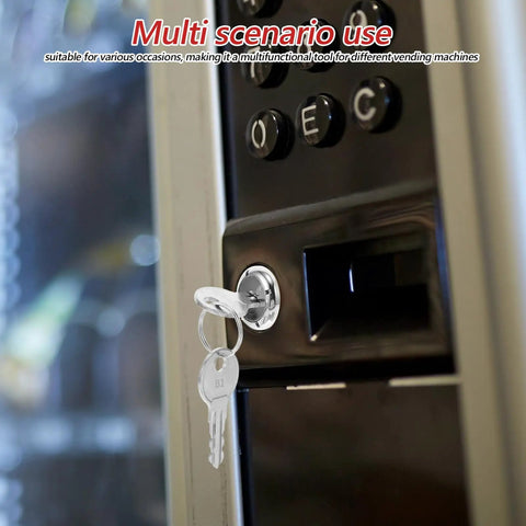 Replacement Metal Key Cylinder Lock For Gumball Candy Dispenser And Soda Vending Machine Fits Models Keeps Coins Safe From Bad Guys You Need This Reliable Gear For Your Stand Setup Today Works Well Secure Accessory Kit Upgrade Now, silver lock with key
