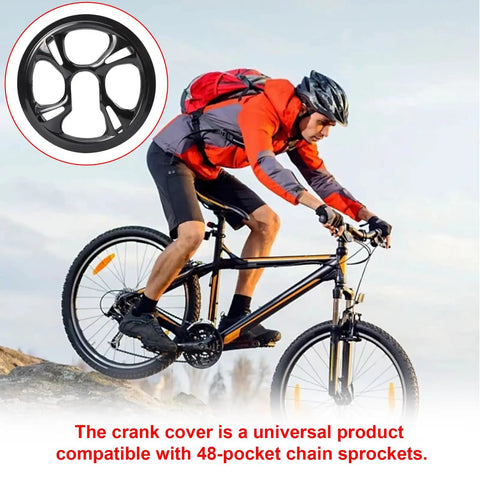 Rugged Bike Chain Guard Protector for mountain, road, city bikes with 4 holes, 48 teeth sprocket compatibility on mountain bike