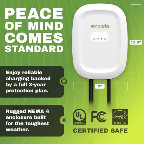 Plug And Go Level 2 Ev Charger With J1772 Connector 48 Amp 240 Volt Wifi Enabled Electric Vehicle Charging Station with NEMA 4 enclosure.