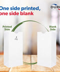 White Paper Bags with SOS Bottom, 500-Count, Size 5.00 x 3.12 x 9.75 Inches showing printed and blank sides.