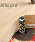 Tough As Nails Heavy Duty Double Bearing Flush Trim Router Bit with 14 Pc TiN Coated Carbide Inserts positioned for woodworking.