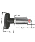 Top Shelf Steel T Handle Spring Loaded Pull Pins For Gym Equipment Quick Release Adjustment Knobs dimensions with measurements