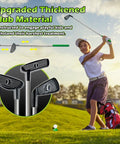 Child golfing with 3 In 1 Kids Golf Set With Dinosaur Automatic Returner, clubs feature thickened material on grassy field.