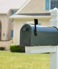 Edson Medium Capacity Galvanized Steel Post Mount Mailbox with Built to Last Rust-Proof Build in front yard