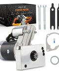 Beefy High Torque Mini Starter For Chevy Small Block Big Block V8 Engines Automatic And Manual Transmissions 153 Or 168 Tooth Ring Gear Tough As Nails Upgrade with mounting hardware and package.
