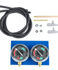Two Cylinder Motorcycle Vacuum Gauge Balancer For Carburetor Synchronization No Tools Needed Easy At Home Tuning Tool With Dual Gauges Durable Mechanic Grade Quick Sync For Twin Carb Bikes, blue dual gauges with hoses and adapters