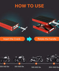 Beefy 1100 Lb Wide Deck Motorcycle Center Scissor Lift Jack Repair Hoist Stand For Bikes ATVs Dirt Bikes And Scooters Crank Operated