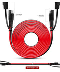 Heavy Duty 2 Pack SAE Extension Cable 12 Foot 16AWG Wiring Harness featuring quick disconnect plugs, coiled red wire.