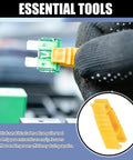 Tight 120 Piece Car Mini Fuse Assortment Kit With Heavy Duty Puller Tool For All Your Rides. Close-up of fuse puller tool in use.