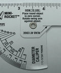 Dead On Mini Pipe Diameter Caliper Set showing fractional measurements with a clear ruler design for pipe sizing.