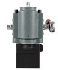 Rock Solid 1300W Portable Magnetic Drill Press With Integrated Cooling, Compact Low Profile Body, Beast Mode 10000N Base showing top view of drill head with coolant fittings.