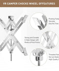 X Style Tandem Axle RV Stabilizer Wheel Chocks Pair For Travel Trailer And Camper, heavy duty steel, close-up