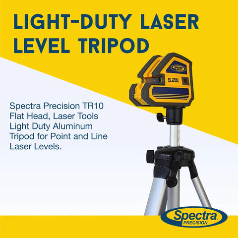 No Sweat Light Duty Aluminum Tripod For Point And Line Laser Levels with compact design and adjustable height features.