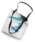 Colorsplash Woman Watercolor Foil Board Tote Bag For Wingsurfing Gear 16x16 Inch with blue wingboarding design