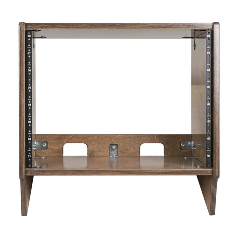 Rock Solid 8U Angled Desktop Studio Rack Hella Durable Baltic Birch Build With Slick Weathered Brown Finish Zero Hassle Setup Big Room Saver For Home Music Creators And Podcasters Who Want A Dope Equipment Platform That Slaps