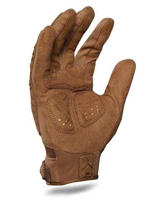 Tactical Operator Impact Glove Coyote Brown Medium with Back of Hand TPR Protection, Terry Cloth Sweat Wipe, and Hook and Loop Closure