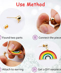 DIY Earring Making Kit With 240 Ball Post Studs Includes 60 Pairs Butterfly Earring Backs And 60 Pairs Spherical Earrings Three Sizes Of Posts Two Colors For Customizable Earrings, gold stud use method