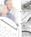 Get Grip Of Safety With This Badass Stainless Steel Hand Rail Grab Bar Designed For Outdoor Steps Decks And Porches, featuring a sleek design.