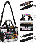 Insulated Picnic Backpack With Big 12x8.7x10in Lunch Tote with retro design, features adjustable strap, sturdy handle, metal zipper.