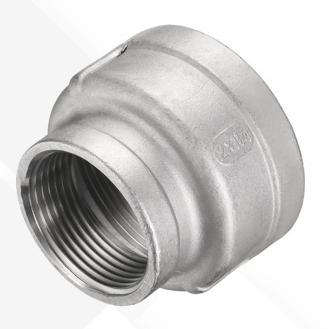 Two Inch By One And Quarter Inch NPT Female Reducing Coupling 304 Stainless Steel Pipe Fitting For Water Oil Gas Applications
