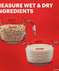 Two Piece Glass Measuring Cups Set With 1 Cup And 2 Cup Sizes For Easy No Fuss Prep Baking And Cooking Oven Safe Microwave Safe