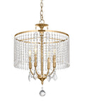 Gold Crystal Chandelier Pendant Lighting Fixture 17 Inch Modern Hanging Light For Living Room Dining Room Bedroom Art Deco Style With K9 Crystals And Warm Gold Frame