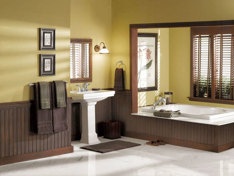 Bathroom featuring the Brantford 24-Inch Towel Bar In Oil Rubbed Bronze ORB, coordinating with classic decor and fixtures.