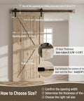 5.5Ft Single Sliding Barn Door Hardware Kit In Black Carbon Steel With Flat Track System, wooden door dimensions and specs