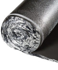 3 In 1 Vapor Barrier Flooring Underlayment Bundled With PreAttached Overlap Tape 2mm Thick rolled foam pad with reflective surface for subfloors.