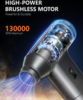 Beast Cordless Air Duster with 130,000 RPM Brushless Motor showcasing high wind pressure and stepless speed control.