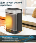 Portable Electric Space Heater With Remote Digital Display 12 Hour Timer 1500W PTC Ceramic Quick Heat for Bedroom Office