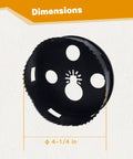 Heavy Duty Multi Tool Hole Saw Blade Kit With Fast Swap Mount For Butter Smooth Cuts In Wood Metal And Drywall No Sweat Assembly Pro Grade Carbide Steel Cuts Through Hard Materials Like A Hot Knife, 4-1/4 inch blade dimensions.